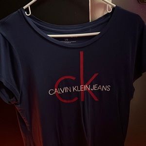 Size Large, Women's, Calvin Klein Jeans dark blue T-Shirt